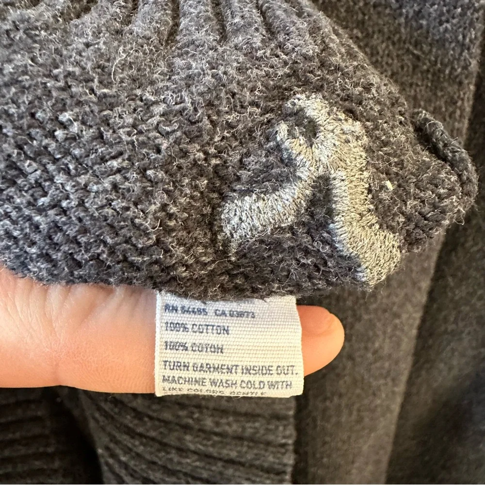 American Eagle Athletic Fit Knit Henley Sweater Mens Size XXL Heather Gray